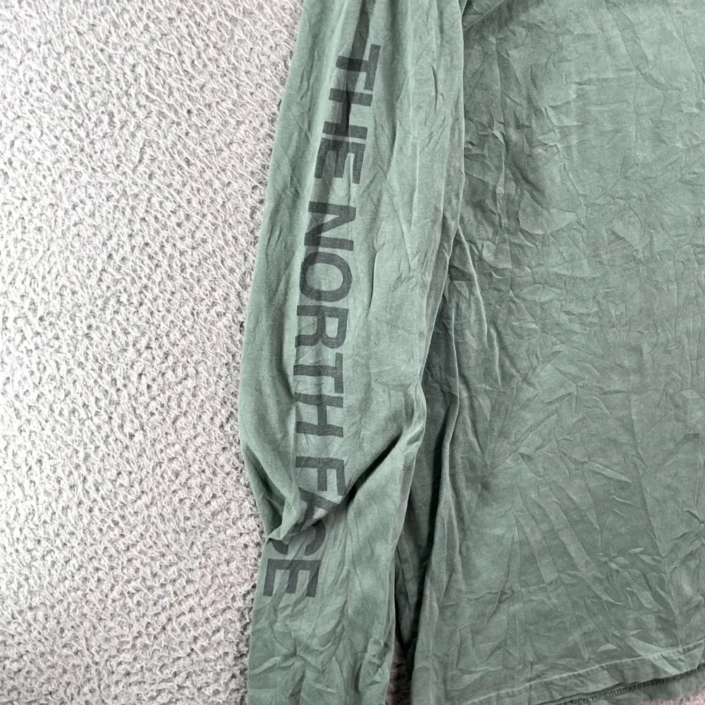The North Face Shirt Men Large Green Spell Out Logo Skate Outdoor Hiking Camping